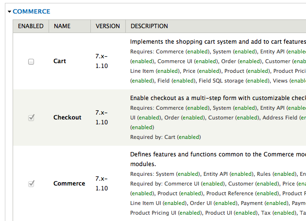 Drupal Modules Page.