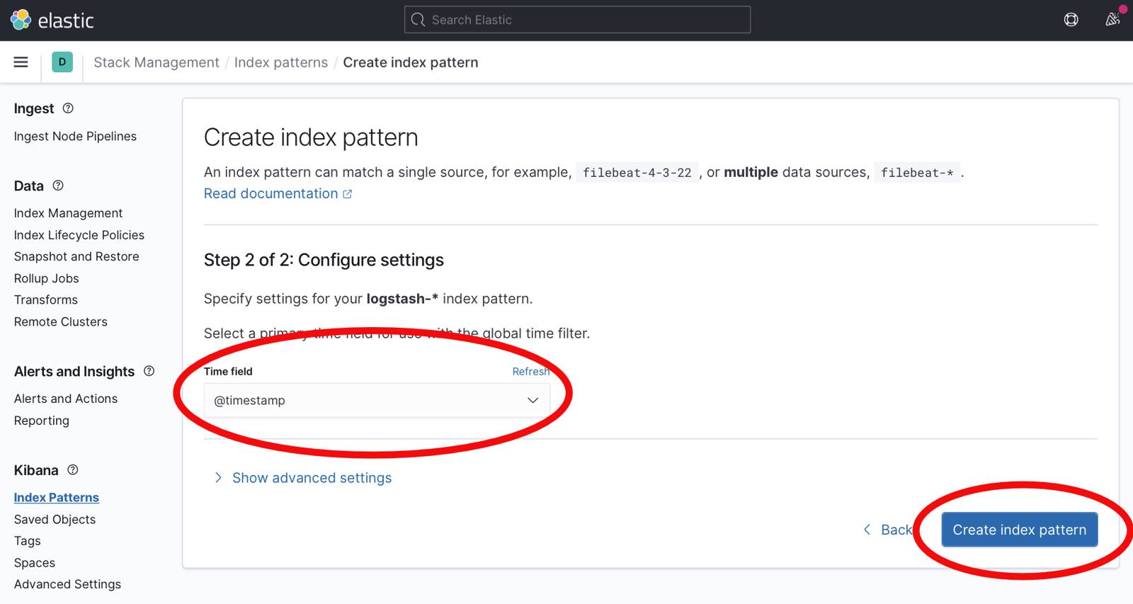 Kibana 7 Select Time Field