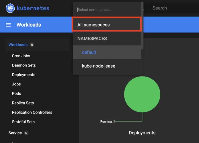 Dashboard Namespace